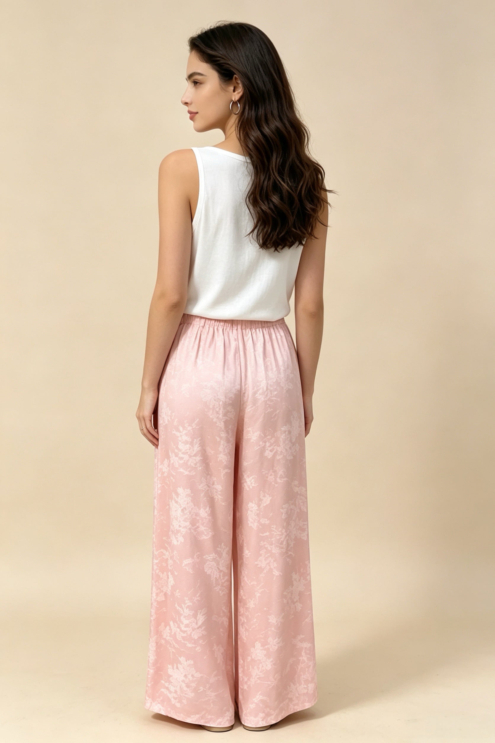 Pantalones anchos rayón jacquard elefante sutil