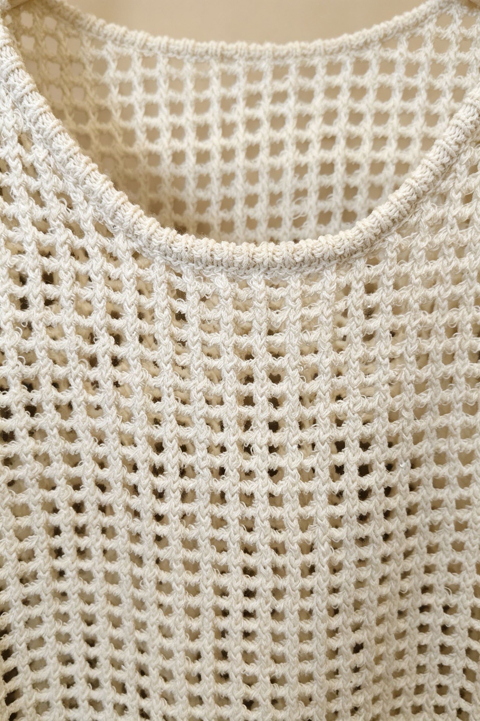 Top Tejido Calado Blanco Sin Mangas, Transpirable para Capas y Vacaciones